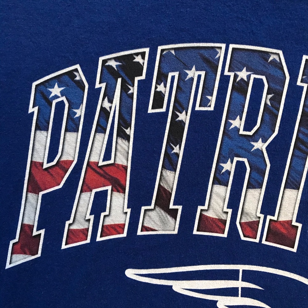 New England Patriots NFL Patriotic T-Shirt Blue - Picture 4 of 11